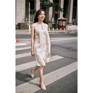 Đầm suông CM Design linen kem