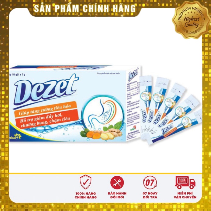 [Chính hãng] DEZET - Tăng Cường Tiêu Hóa, Giảm Đầy Hơi, Chướng Bụng, Chậm Tiêu - HỘP 10 GÓI