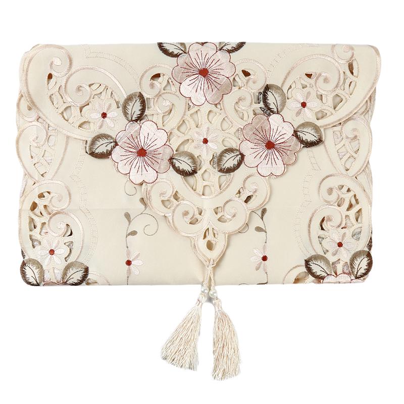 Khăn Trải Giữa Bàn Chất Liệu Polyester Họa Tiết Thêu Cổ Điển