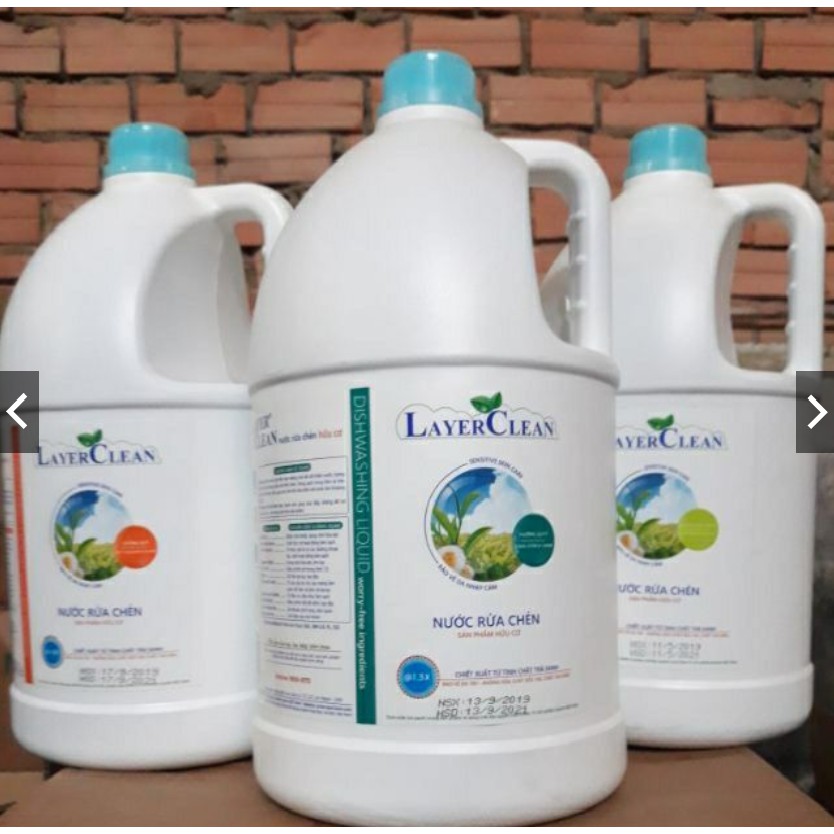 Bình 5lít Nước rửa chén bát hữu cơ LayerClean hương quế