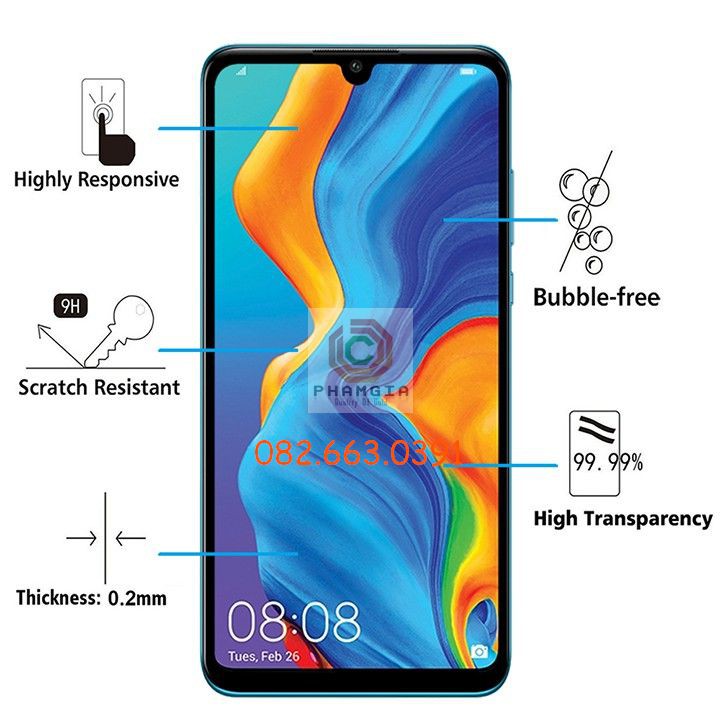 Kính cường lực Huawei 4E/P30 LITE full màn hình, full keo, siêu chuẩn