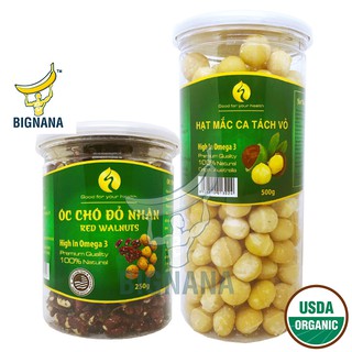 Combo Macca Úc Đã Tách Vỏ 500gr, Nhân Óc Chó Đỏ Mỹ 250gr, Hạt Mắc Ca Tốt Cho Mẹ Và Bé