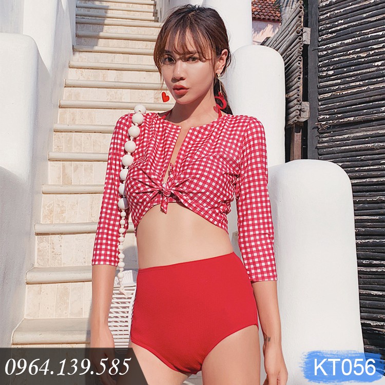 Bộ bơi 3 chi tiết nữ, set bikini cùng áo sơ mi mặc ngoài, phong cách mới cá tính | KT056