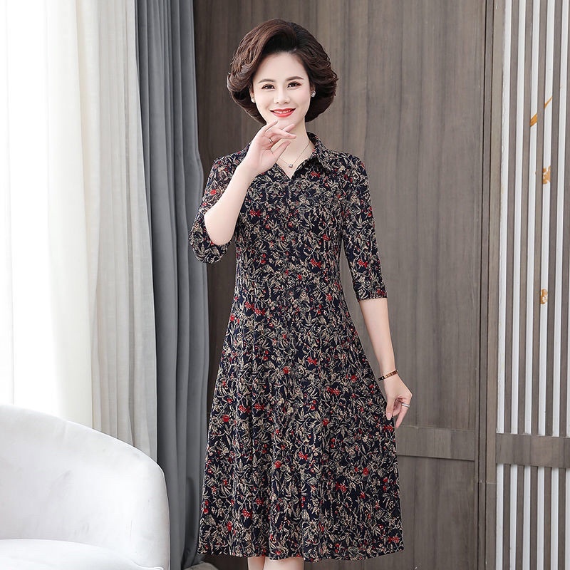Đầm trung niên cho mẹ, váy dài trung niên sang trọng