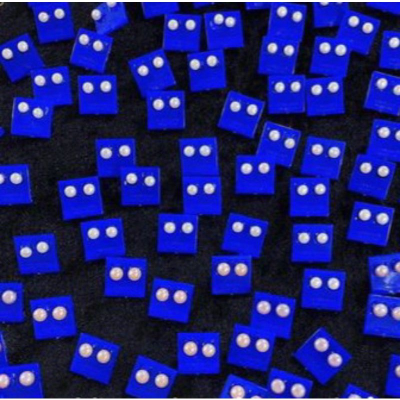 Bông tai bạc 925 nữ chốt thẳng đính hạt châu trắng 4li vĩnh viễn bảo hành