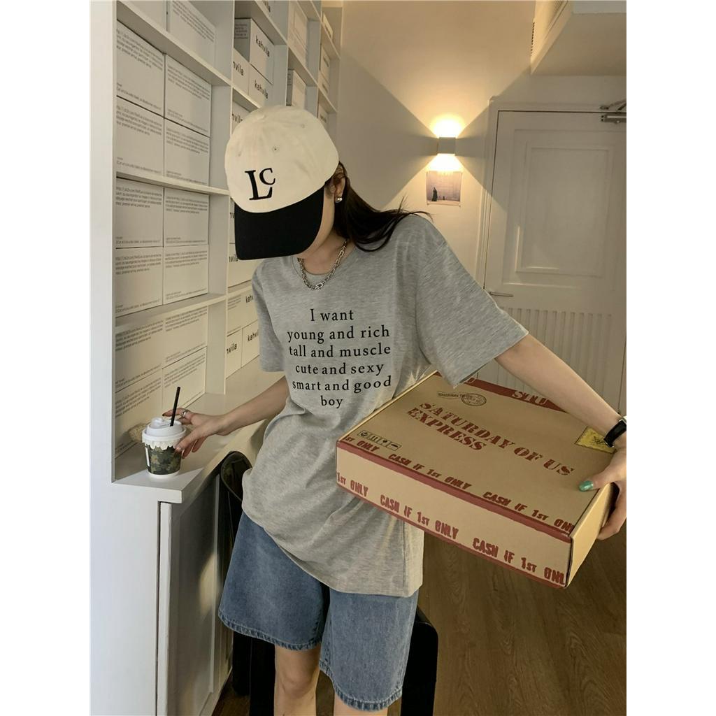 Áo Thun Cotton Tinh Khiết In Chữ Tiếng Anh 62573