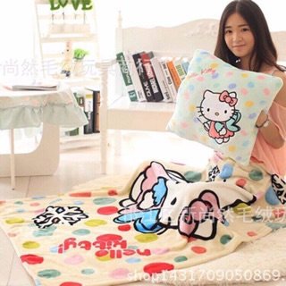 Combo chăn gối 3 in 1 hello kitty chấm bi