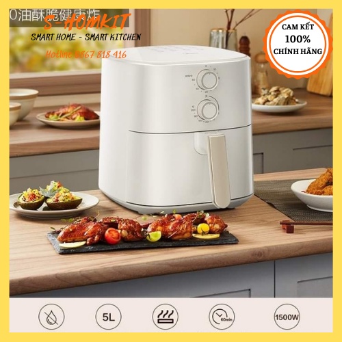 Nồi chiên không dầu Midea 5L màu trắng đẹp, hàng chính hãng, bảo hành 12 tháng.