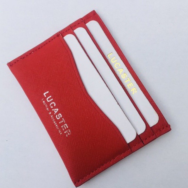 Ví card nam nữ da bò thật Lucaster -LC006-BH2 năm fullbox -có hộp.