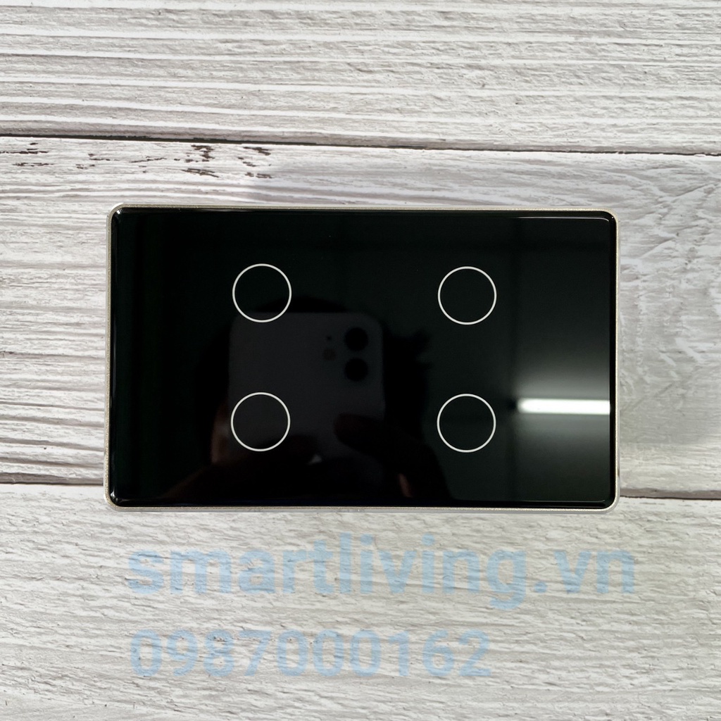 Công tắc Tuya Zigbee viền nhôm vàng đủ dây LN cao cấp