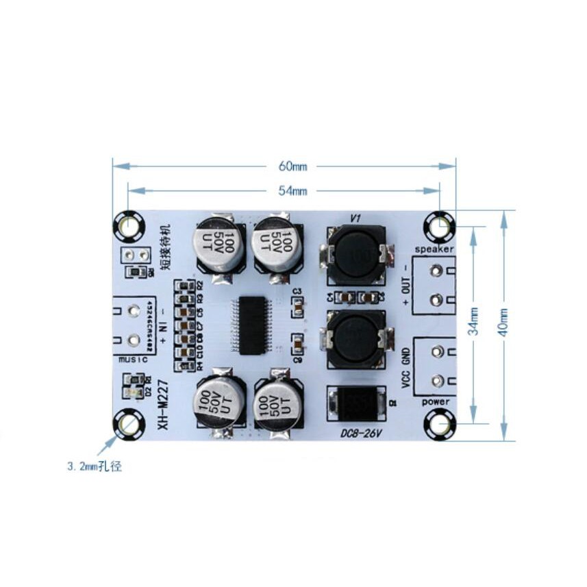 Bảng Mạch Khuếch Đại Âm Thanh Kỹ Thuật Số Mono 30w Tpa3110D2 Pbtl Xh-M227