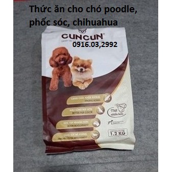 [Mã PET2405 giảm 10% đơn 250K] Thức ăn cho chó Cuncun - Dành cho chó poodle, phốc sóc, chihuahua [1,2kg]