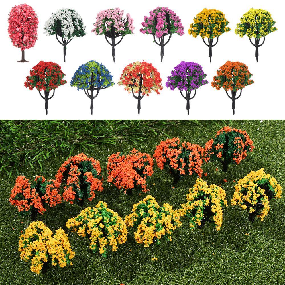 Bộ 5 Cây Cảnh Nhân Tạo Bằng Nhựa Chất Lượng Cao Trang Trí Đường Ray