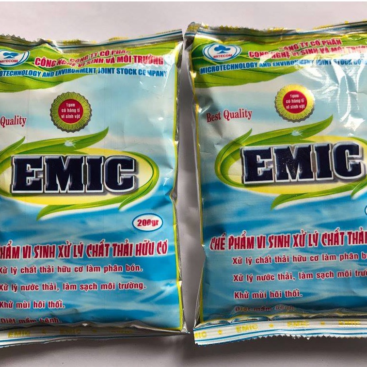Men vi sinh ủ rác thải nhà bếp EMIC  chế phẩm vi sinh ủ phân, khử mùi hôi