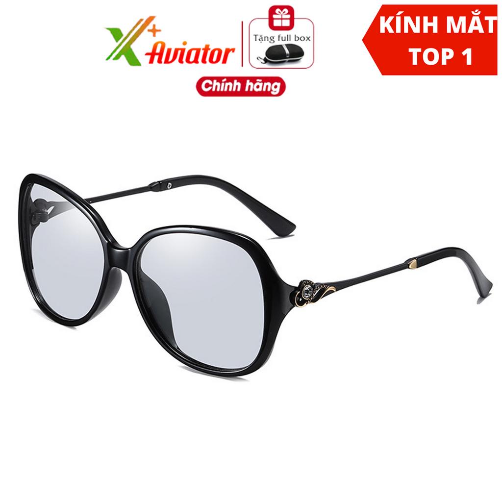 Kính mát nữ mắt kính đổi màu đi ngày và đêm Aviator Xplus mắt kính polorized phân cực siêu nhẹ chống tia UV chống chói