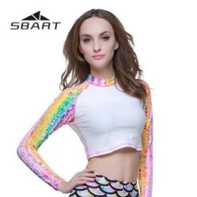 Áo Bơi Dài Tay Nữ Sbart - Croptop Trắng sexy  ཾ ' ་ | BigBuy360 - bigbuy360.vn