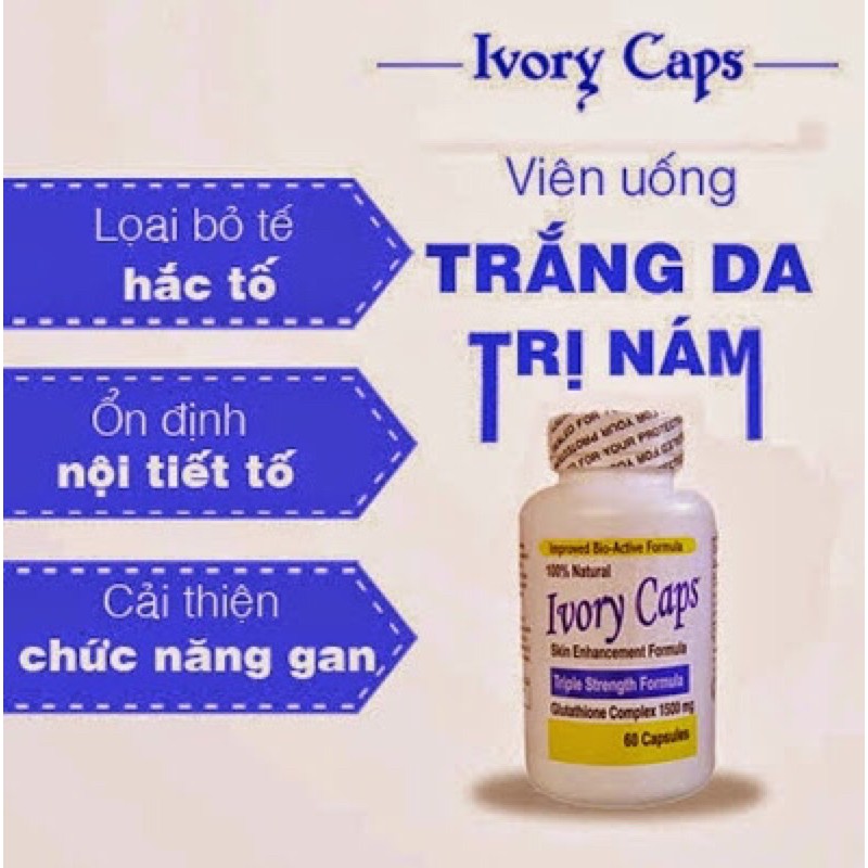 [HSD 10/2023] Viên Uống Ivory Caps Triple Strength Formula 1500mg 60 viên của Mỹ