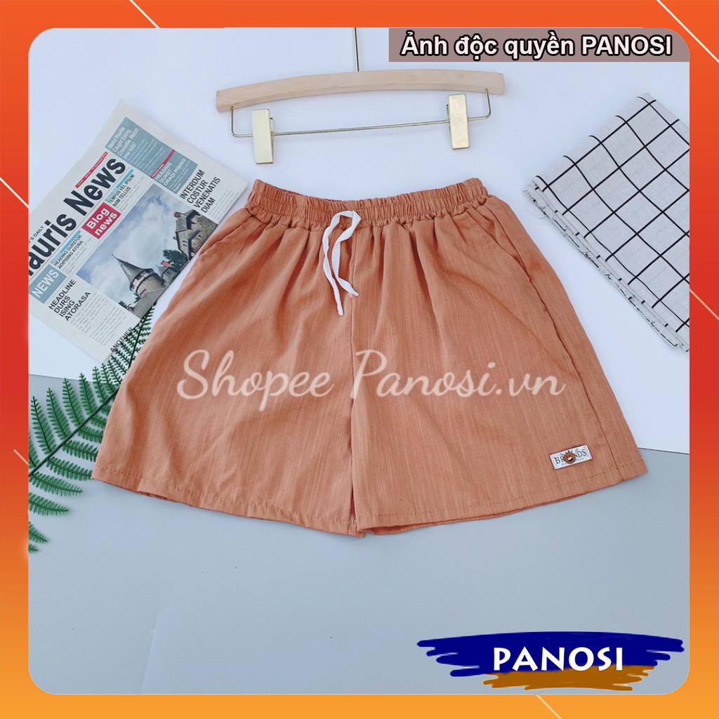 quần đùi nữ mặc nhà ống rộng quần short ngắn chất vải đũi thấm hút mồ hôi - Q342