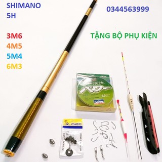 Bộ cần câu tay shimano 5h kèm phụ kiện dài 3m6-6m3