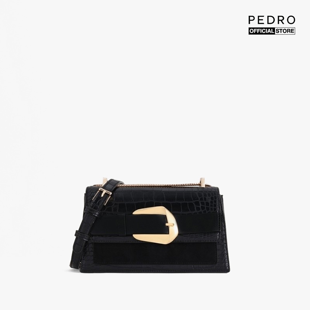 PEDRO - Túi đeo chéo chữ nhật Buckled Croc Effect PW2-75060043-01