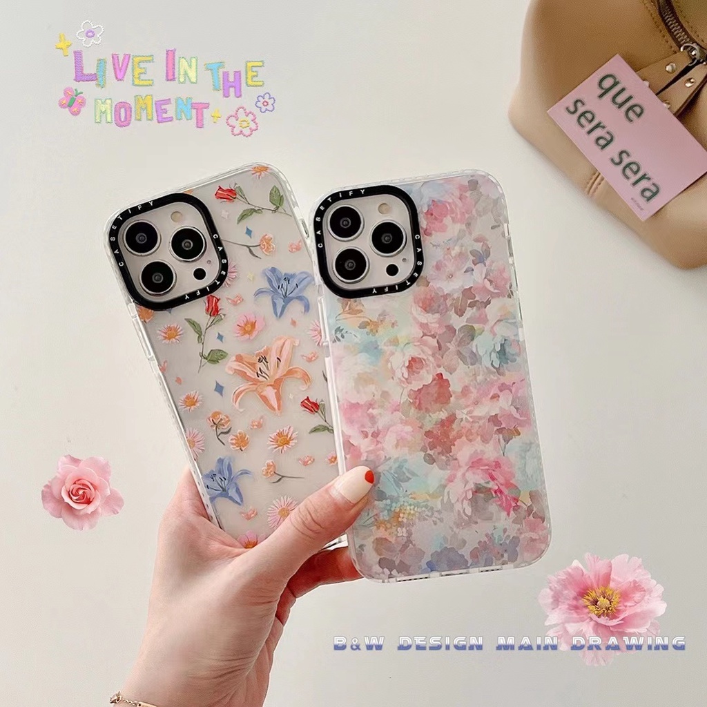 Ốp Điện Thoại Mềm Chống Sốc Chống Rơi Họa Tiết Hoa Cho iPhone 13 12 11 Pro MAX IX XS MAX XR 6 6s 7 8 Plus