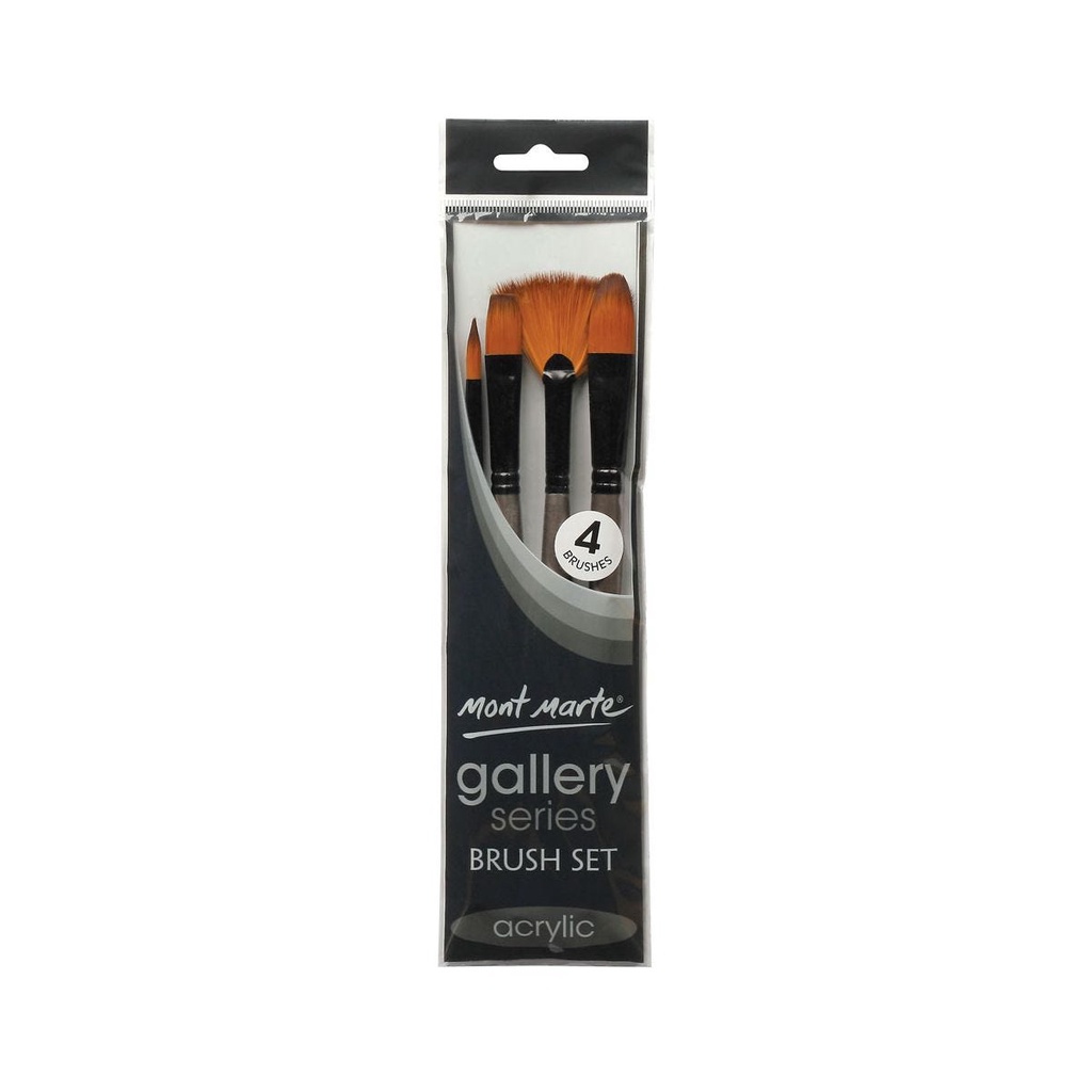 Bộ 4 Cọ Acrylic Mont Marte - Gallery Series Brush Set Acrylic 4pce - BMHS0013