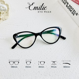 Gọng kính mắt mèo nhựa dẻo mảnh nhẹ Kính mắt Emilie phụ kiện thời trang 2383