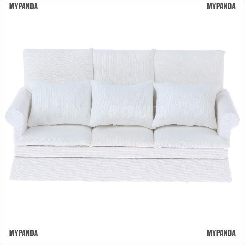 Ghế sofa nhỏ kèm 3 gối trang trí cho nhà búp bê