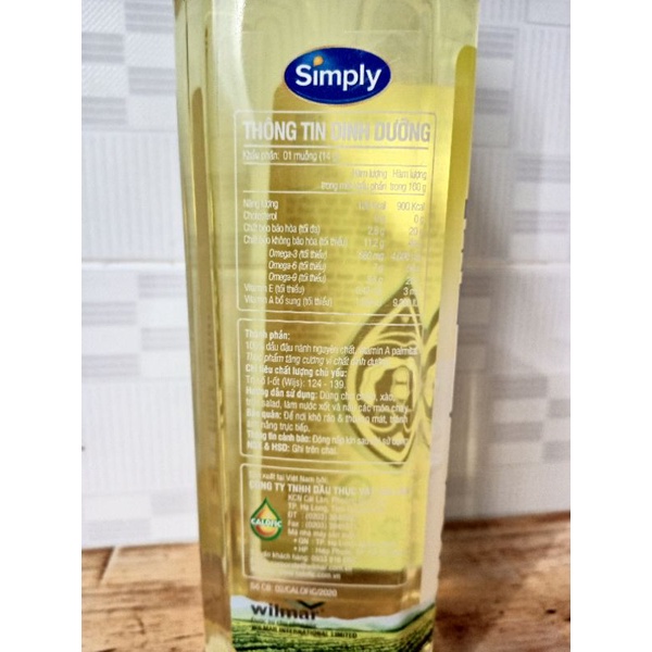 Dầu đậu nành Simply 1 lít