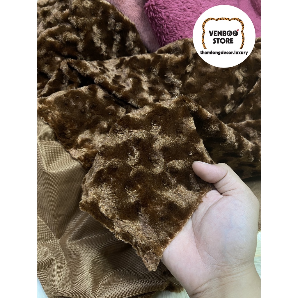🔥 1m x 1m6 VẢI LÔNG NÂU BÔNG XOẮN may Gấu Teddy | Khăn trải bàn học bàn trang điểm