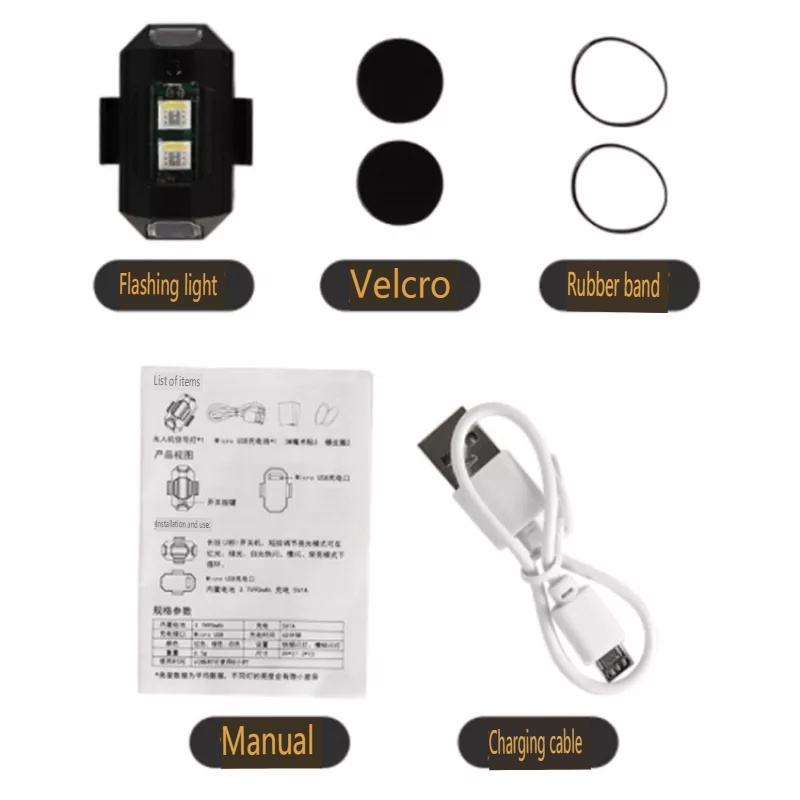 1 Bộ Đèn led 9 Chế Độ Kèm Sạc USB Cảnh Báo Tiện Dụng Cho Xe Đạp / Mô Tô