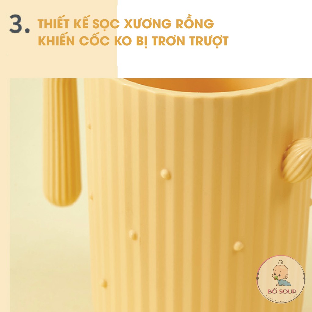 Cốc đánh răng cho bé hoạ tiết hình xương rồng dễ thương Shop Bố Soup