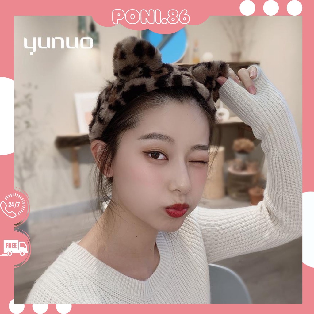 Băng đô tai mèo bông mịn phong cách Hàn Quốc đơn giản cho Nữ