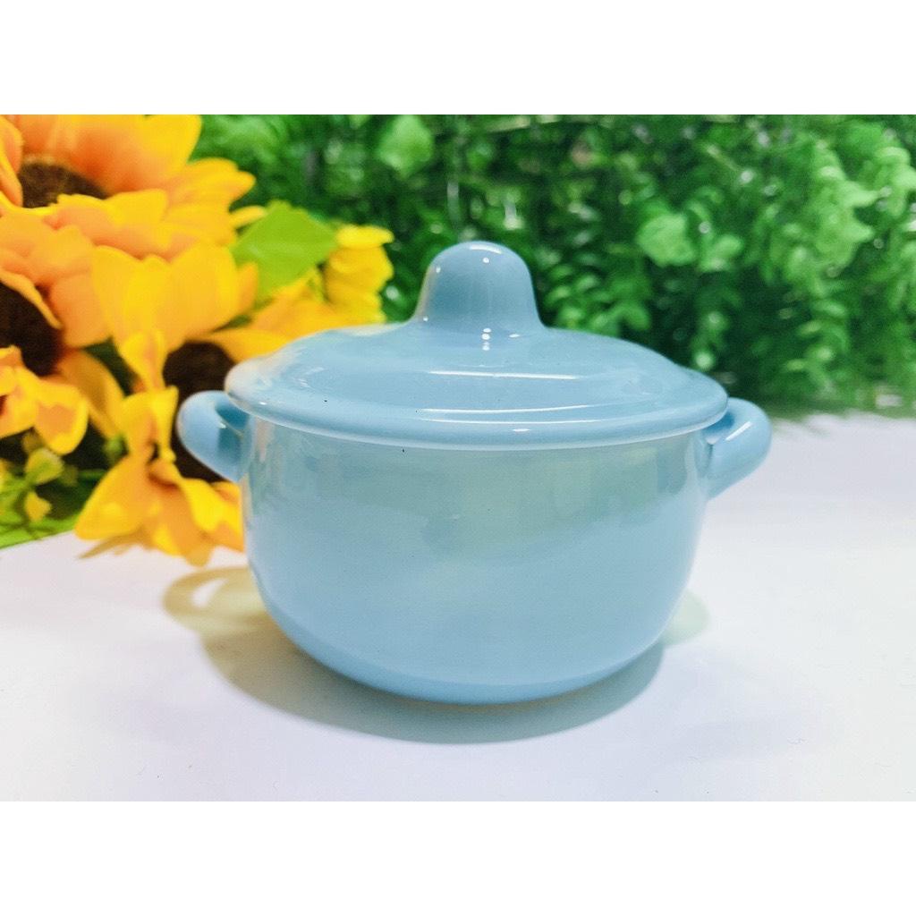 Chén bát ăn dặm gốm sứ cho bé,bát có nắp nhỏ 140ml