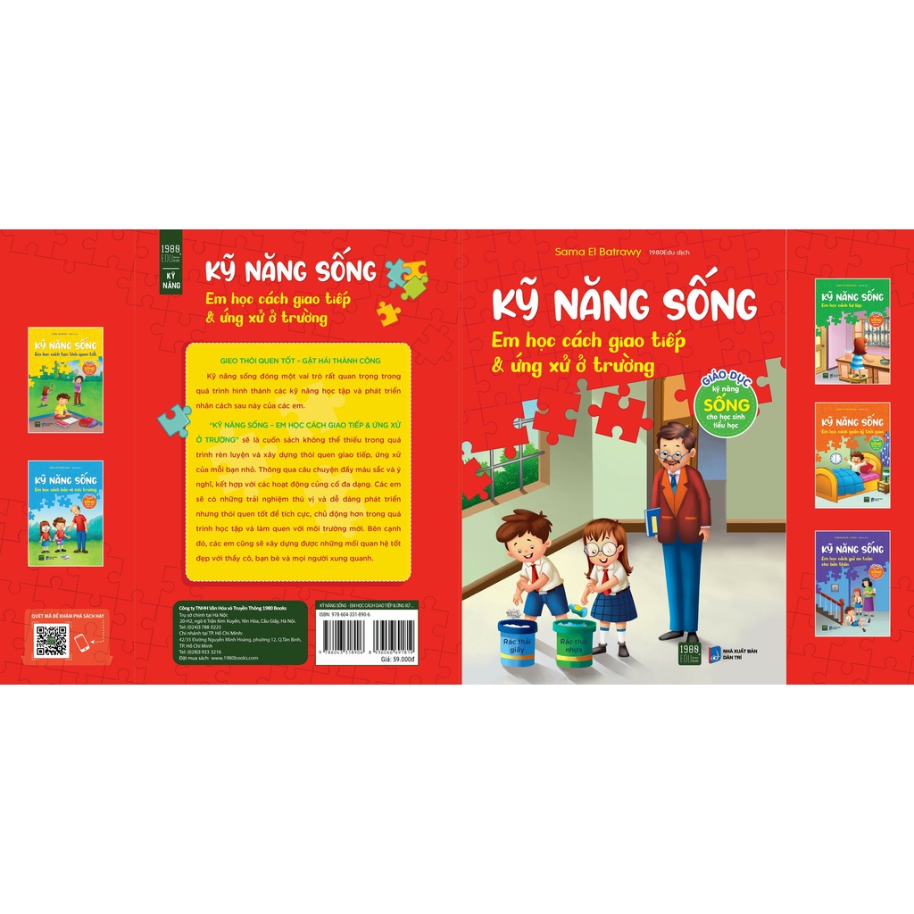 Sách - Kỹ năng sống - Em học cách giao tiếp &amp; ứng xử ở trường - 1980Books