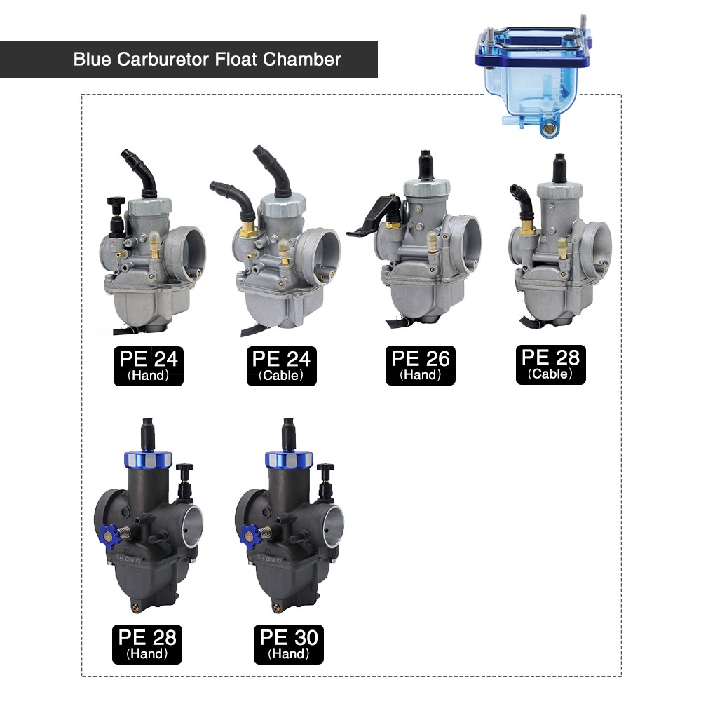 Buồng Phao Bộ Chế Hòa Khí Bằng Nhựa Màu Xanh Nhạt Pe24 / 26 / 28 / 30 Chất Lượng Cao