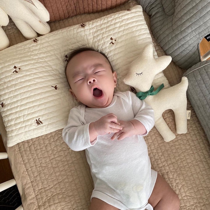 Gối bằng vải cotton nguyên chất thêu họa tiết độc đáo có thể giặt được phong cách Hàn Quốc cho trẻ sơ sinh