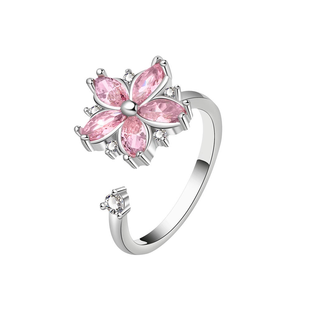 Nhẫn Hình Hoa Hồng Đính Đá Zircon Sang Trọng