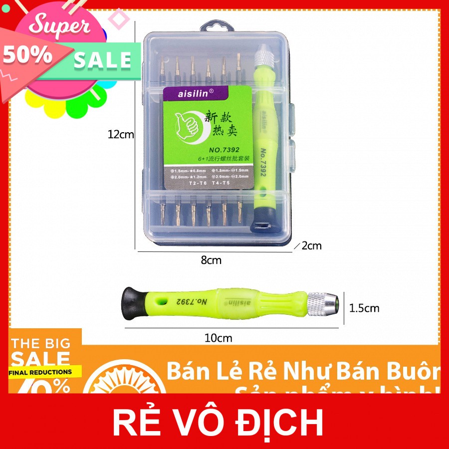 Bộ tô vít sửa điện thoại 6 thanh loại tốt RUIKE