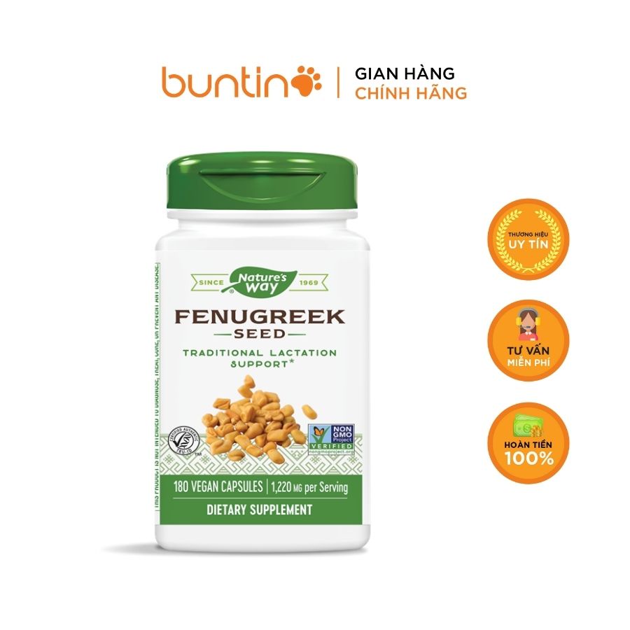 Cỏ Cà Ri Lợi Sữa Fenugreek Dạng Viên Uống Hũ 180 Viên - BUNTINO LG14610.B02