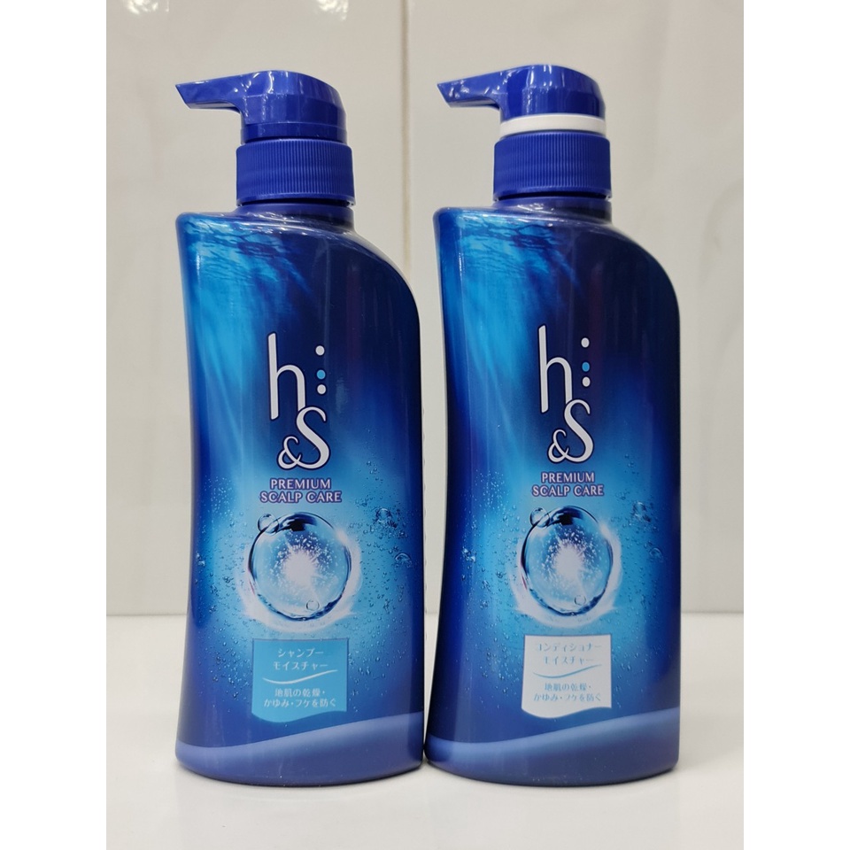 Bộ Dầu Gội Và Xả Giảm Gàu Phục Hồi Tóc Hư Tổn HS Xanh Dương 380ml x2 Nhật Bản