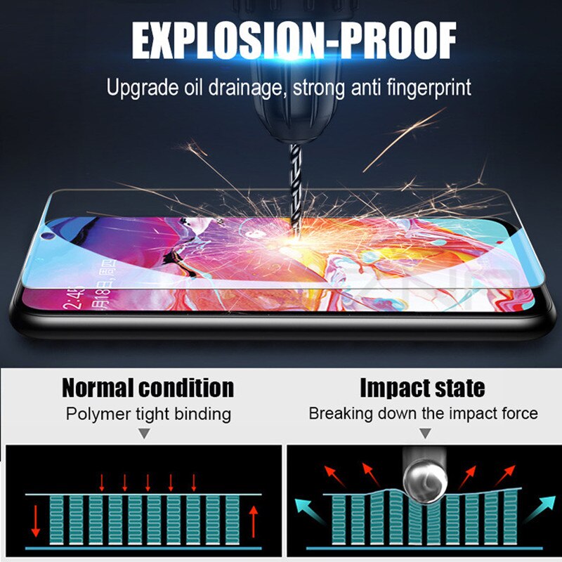 Kính cường lực 9H cho Samsung m01 A01 CPRE A72 A52 A32 A12 A02A NOTE10 LITE A30s A50 A60 A80 A90 Galaxy A31 A10 DS Bảo vệ màn hình an toàn trên