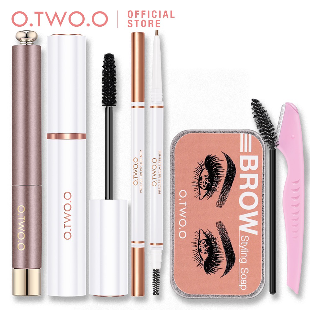 Bộ Trang Điểm Mắt O.TWO.O Gồm Xà Phòng Chân Mày + Chì Kẻ Chân Mày + Bút Kẻ Mắt + Mascara+ Dụng Cụ 150g