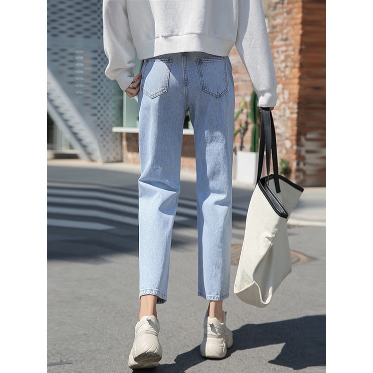 Quần jeans ống suông nữ đủ size từ XXS - XL cho eo từ 58-78cm