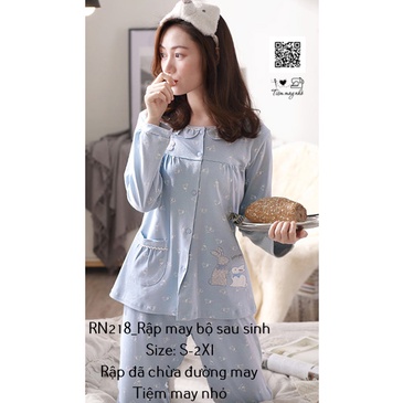 RN218_Rập giấy may bộ đồ sau sinh nữ