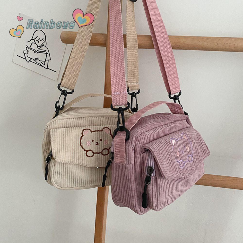 Túi Đeo Chéo Hình Gấu Hoạt Hình Màu Cầu Vồng