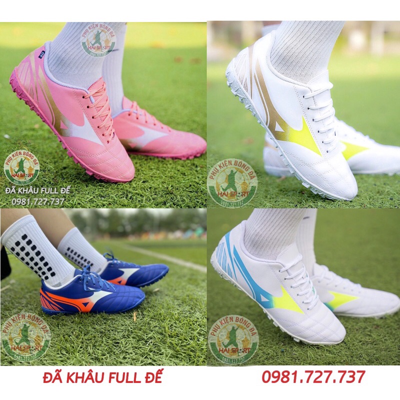 Giày đá bóng sân cỏ nhân tạo Mizuno mới nhất 2023 -Tặng tất -Khâu đế 100% -Giày đá banh Mizuno ( Màu Hồng )