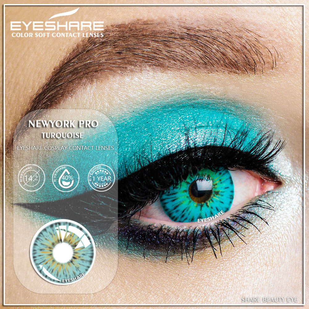 Cặp kính áp tròng EYESHARE New York nhiều màu sắc tùy chọn độc đáo dành cho hóa trang