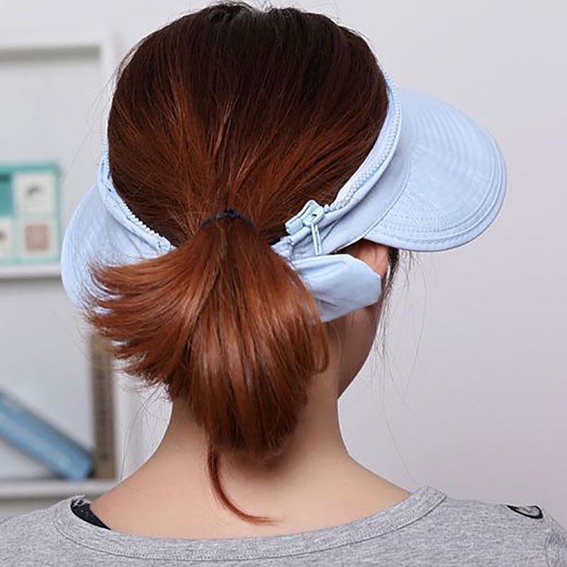 Mũ vành rộng hở đầu mềm mại chống tia uv thời trang xuân hè cho nữ