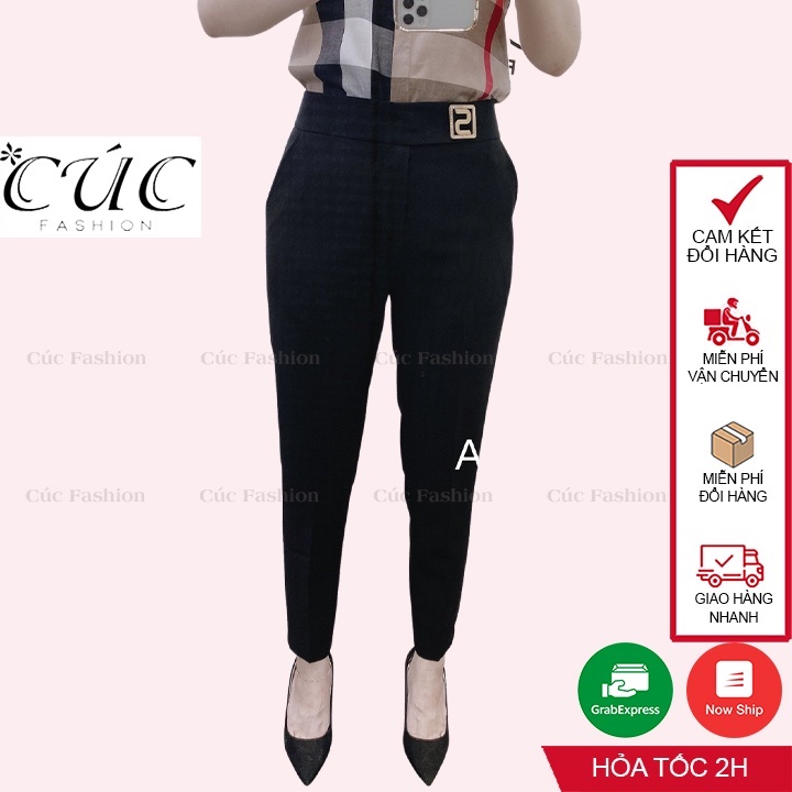 Quần bagy nữ công sở cao cấp Cúc Fashion Q43 Q75 quần baggy móc S nhê